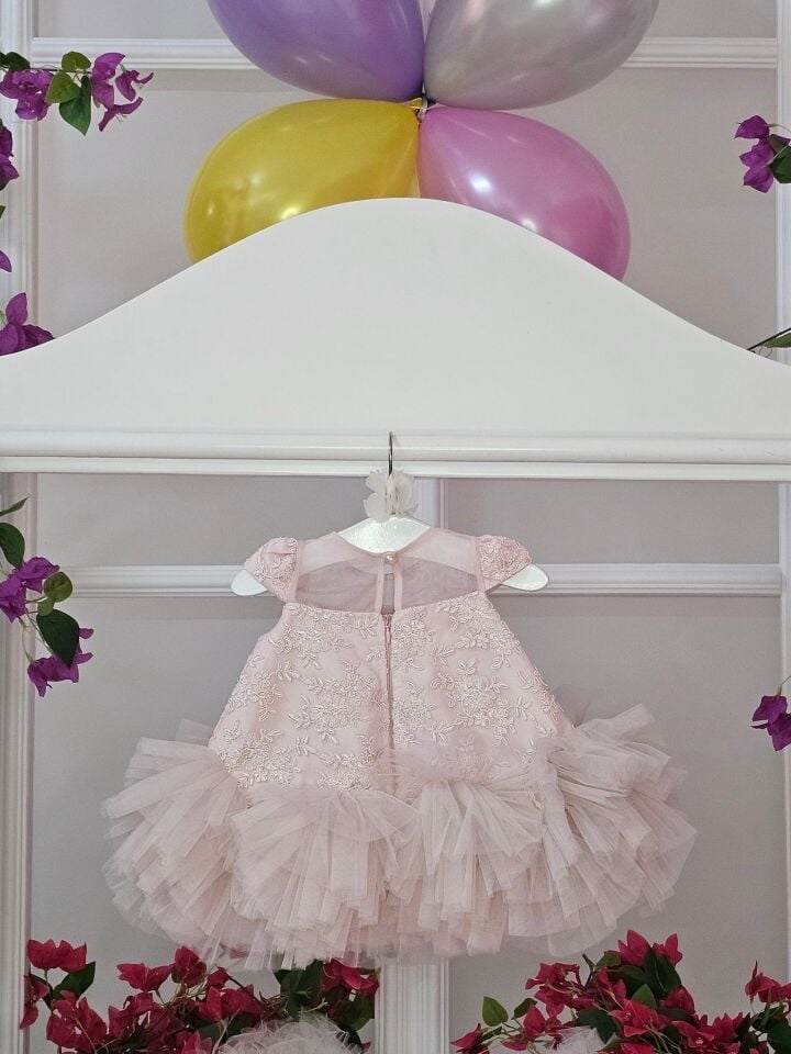 Pembe Tütülü Bebe Elbise
