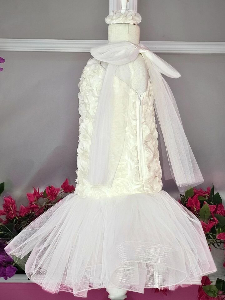 Gül Detaylı Nedime Elbise